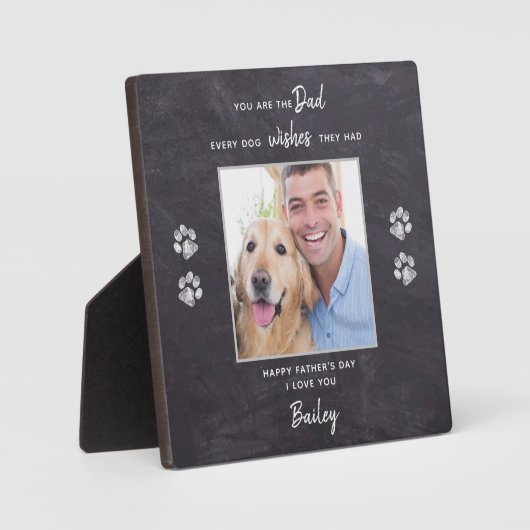 Dog Dad Personalized Pet Photo Vaderdag Fotoplaat (Voorkant)