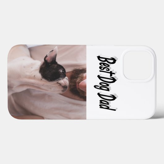 Dog Dad Photo Black  text iPhone Case (Achterkant (horizontaal))