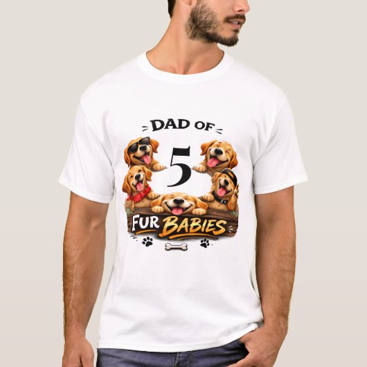 Dog Dad Portrait Personalized Number Custom Design T-shirt (Voorkant)