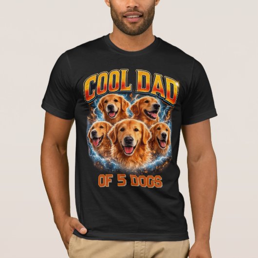 Dog Dad Portrait Personalized Number Custom Design T-shirt (Voorkant)
