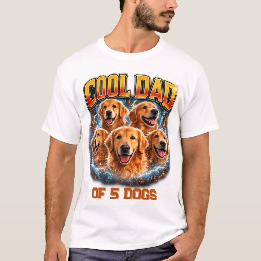 Dog Dad Portrait Personalized Number Custom Design T-shirt (Voorkant)