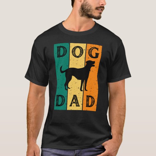 Dog Dad Retro Hondenliefhebber T-shirt (Voorkant)