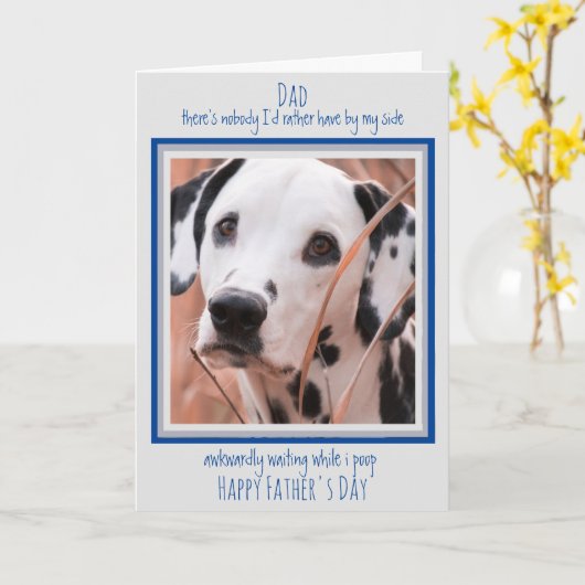 Dog Dad Schattigee hondenfoto Grappige Vaderdag Kaart (Gele Bloem)