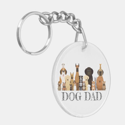 Dog DAD Shirt Doggy Friend Pet Animal Sleutelhanger (Voorkant Links)