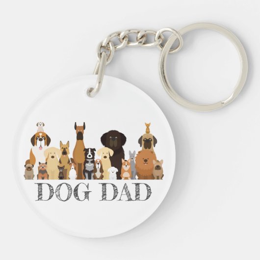 Dog DAD Shirt Doggy Friend Pet Animal Sleutelhanger (Achterkant)