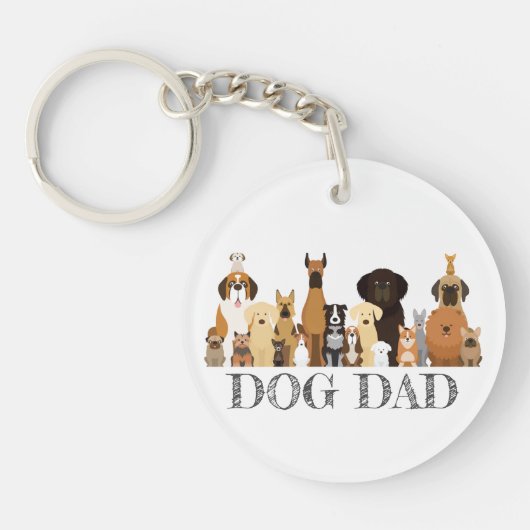Dog DAD Shirt Doggy Friend Pet Animal Sleutelhanger (Voorkant)