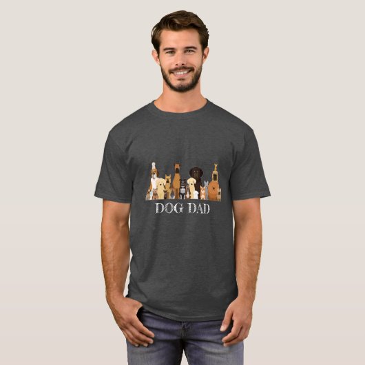 Dog Dad Shirt Doggy Friend Pet AnimalT-Shirt (Voorkant volledig)