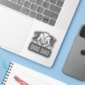 Dog Dad Sticker (Laptop met iPhone)