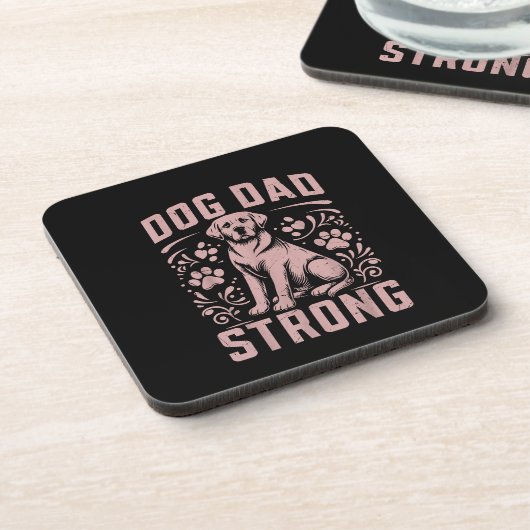 Dog Dad Strong Dog Dad Bier Onderzetter (Linkerzijde)
