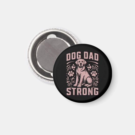 Dog Dad Strong Dog Dad Magneet (Voorkant / Achterkant)