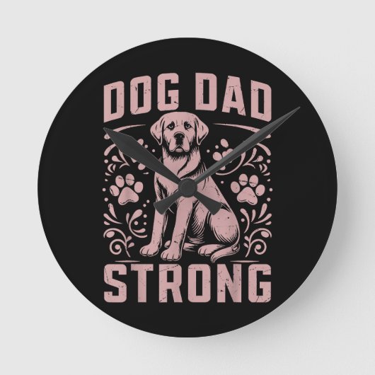 Dog Dad Strong Dog Dad Ronde Klok (Voorkant)