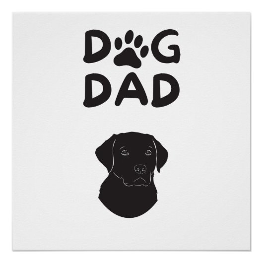 Dog Dad T-shirt | Funny Pet Lovers Tee Perfect Poster (Voorkant)