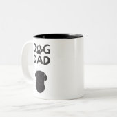 Dog Dad T-shirt | Funny Pet Lovers Tee Tweekleurige Koffiemok (Voorkant links)