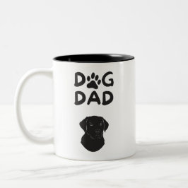 Dog Dad T-shirt | Funny Pet Lovers Tee Tweekleurige Koffiemok