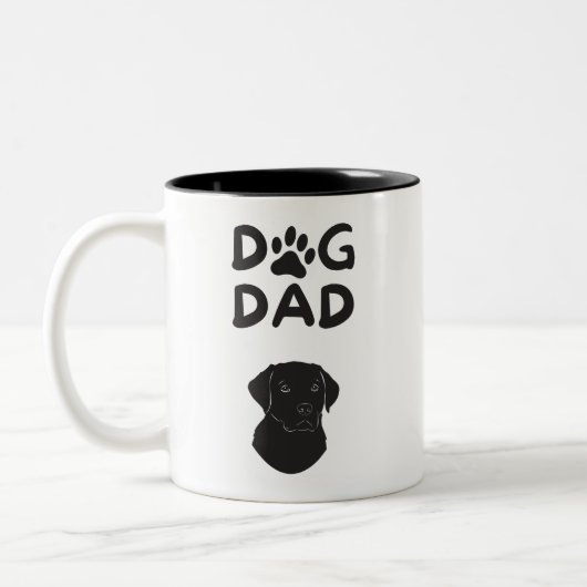 Dog Dad T-shirt | Funny Pet Lovers Tee Tweekleurige Koffiemok (Links)