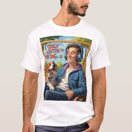 Dog Dad T-Shirt - Ik luister alleen naar mijn hond