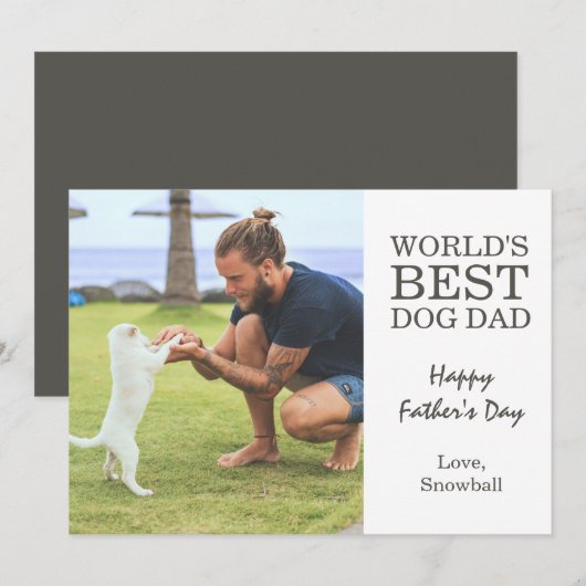 Dog Dad | Vaderdag-foto Kaart (Voorkant / Achterkant)