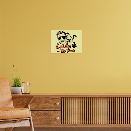Dog Dad Vaderdag Poster - De leider van de roedel (Woonkamer 2)