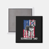 Dog Dad Vaders Day Gift Mini Schnauzer Verenigde S Magneet (Voorkant / Achterkant)