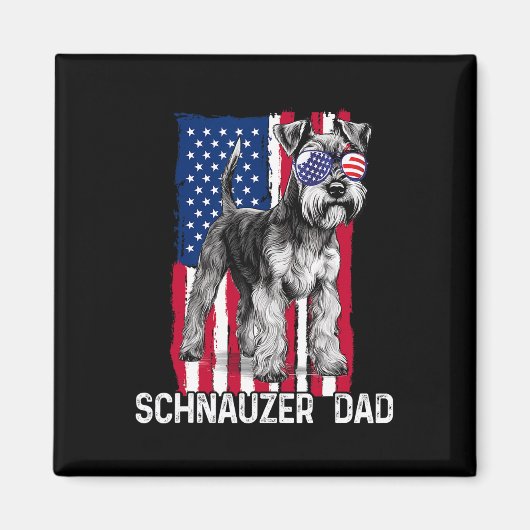 Dog Dad Vaders Day Gift Mini Schnauzer Verenigde S Magneet (Voorkant)
