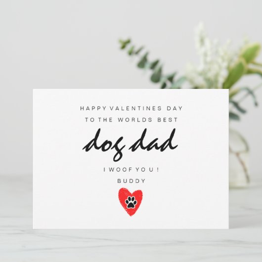 Dog Dad Valentines Card (Staand voorkant)