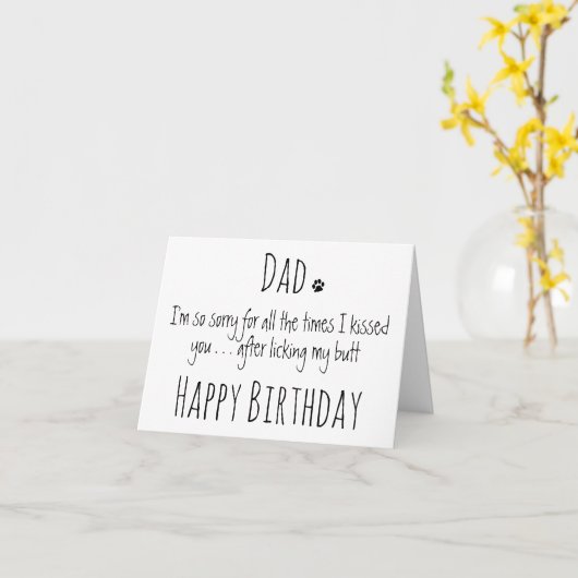 Dog Dad Verjaardag Funny Dog Humor - Dog Dad Kaart (Gele Bloem)