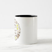 Dog Dad Vibes Mug – Funny Cool Pup in Sunglasses Tweekleurige Koffiemok (Center)