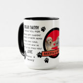 DOG DADDY VAN DE KLANT. DEAR DAD pET COFFEE Mok (Voorkant links)