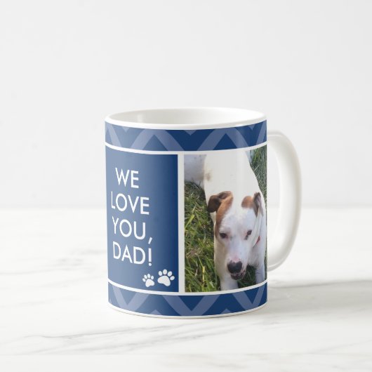 Dog Dads We/I Love You Custom Photo Blue Mok (Voorkant rechts)