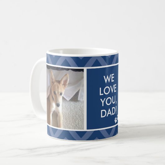 Dog Dads We/I Love You Custom Photo Blue Mok (Voorkant links)