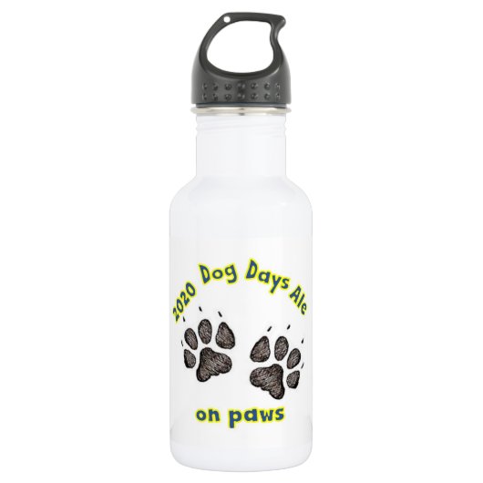 Dog Dagen Ale op poten wit waterflesje (18 oz) Waterfles (Voorkant)