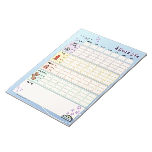 Dog Daily Tracker: Maandag Starter Notitieblok (Schuin)