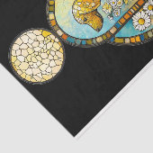 Dog & Daisies, Kleurrijk Glas in lood Y8 Decoupage Tissuepapier (Detail)