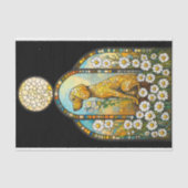 Dog & Daisies, Kleurrijk Glas in lood Y8 Decoupage Tissuepapier (Voorkant)