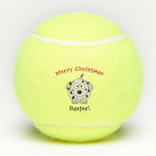 Dog Dalmatian Pet Speelgoed Cute Kerstmis Tennisballen (Achterkant)
