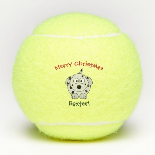 Dog Dalmatian Pet Speelgoed Cute Kerstmis Tennisballen (Voorkant)