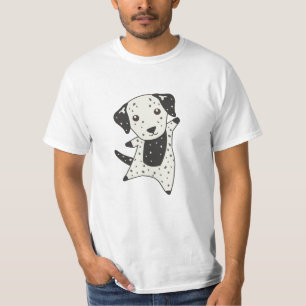 Dog Dalmatian Retriver klaagt honden aan voor kind T-shirt