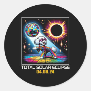Dog Dancing Disco Solar Eclipse Ronde Sticker