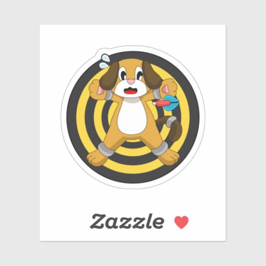 Dog Darts Dart Dartboard Sticker (Vel)