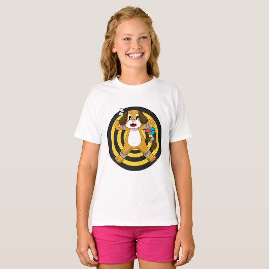 Dog Darts Dart Dartboard T-shirt (Voorkant volledig)