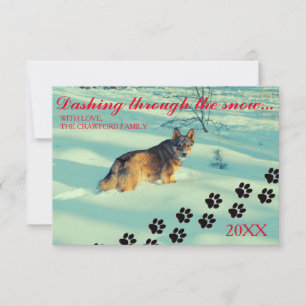 Dog Dashing door sneeuw - 3 x 5 kerstkaart Kaart
