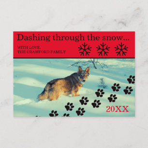 Dog Dashing through the Snow - Kerstmis Kaart
