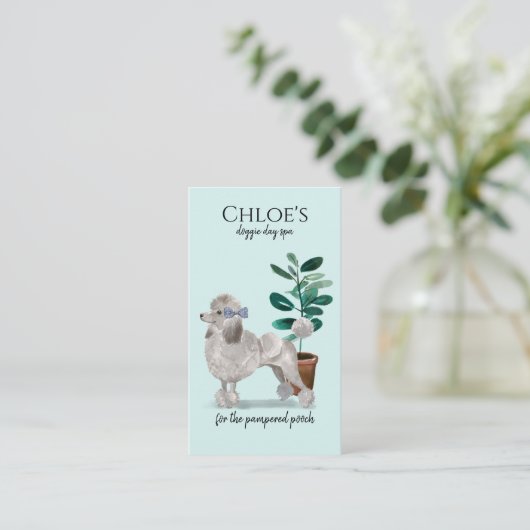 Dog Day Spa Groom Business & Afspraak Herinnering Visitekaartje (Staand voorkant)