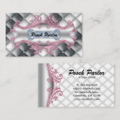 Dog Daycare Pet Veterinarian Tufted Satin Visitekaartje (Voorkant / Achterkant)