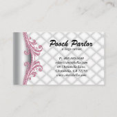 Dog Daycare Pet Veterinarian Tufted Satin Visitekaartje (Achterkant)