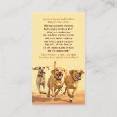 Dog Daycare Walking Pet Sitting Visitekaartje (Achterkant)