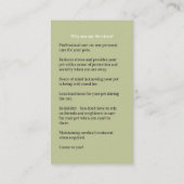 Dog Daycare Walking Pet Sitting Visitekaartje (Achterkant)