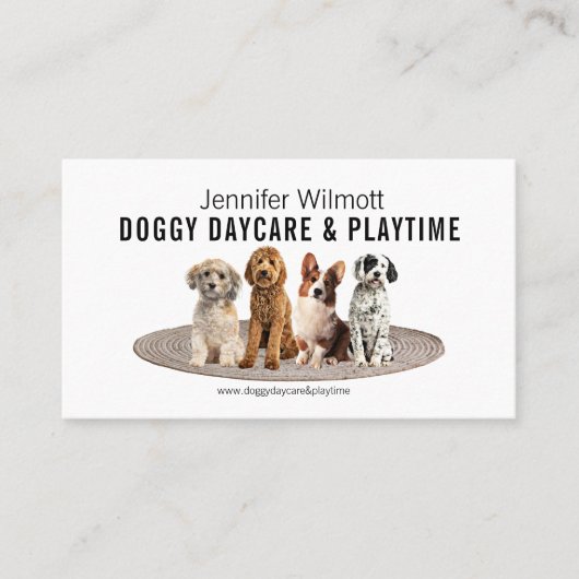 Dog Daycare Waterverf Visitekaartje (Voorkant)