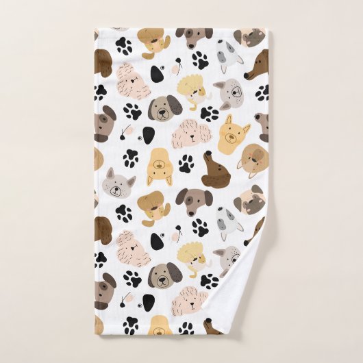 Dog Days - Hondenrassen en hond Paws Pattern Bad Handdoek (Handdoek)