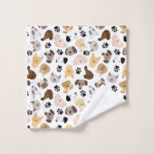 Dog Days - Hondenrassen en hond Paws Pattern Bad Handdoek (Wasdoekje)